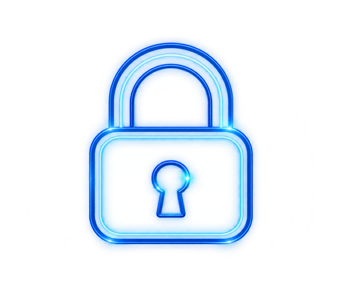Blue secure lock illustration